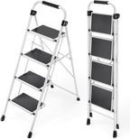 3 Step Folding Ladder with Non-Slip Wide Pedal