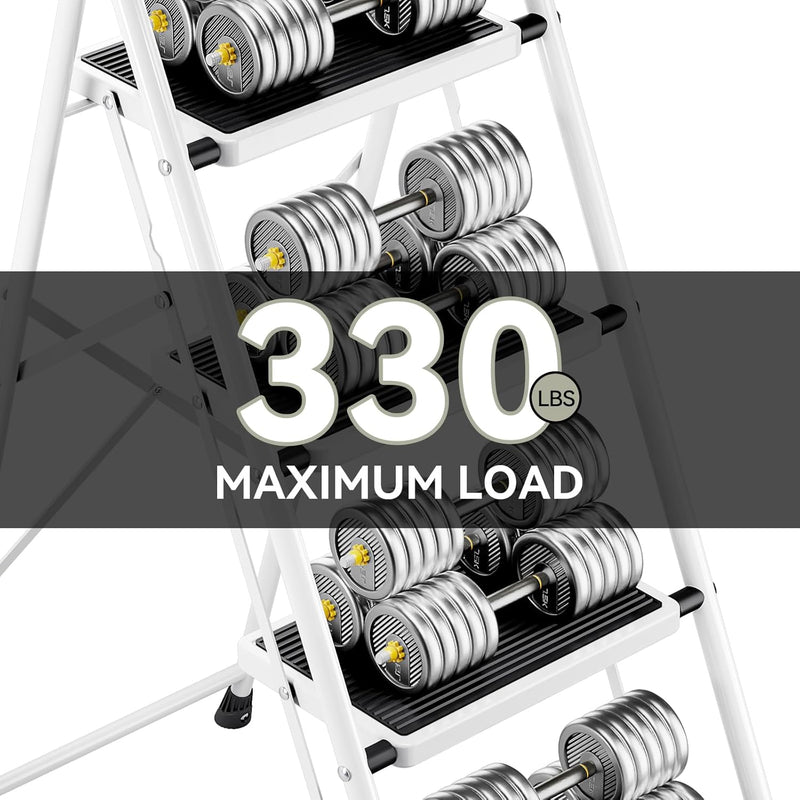 3 Step Folding Ladder with Non-Slip Wide Pedal