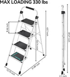 3 Step Folding Ladder with Non-Slip Wide Pedal