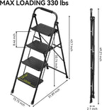 3 Step Folding Ladder with Non-Slip Wide Pedal