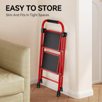 3 Step Folding Ladder with Non-Slip Wide Pedal