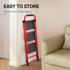 3 Step Folding Ladder with Non-Slip Wide Pedal