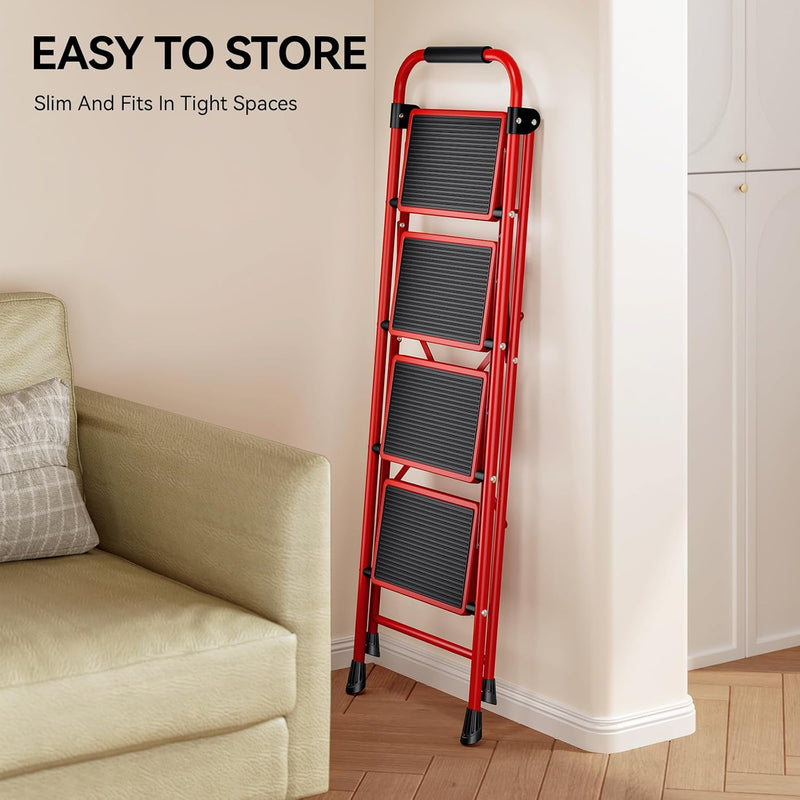 3 Step Folding Ladder with Non-Slip Wide Pedal