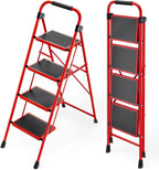 3 Step Folding Ladder with Non-Slip Wide Pedal