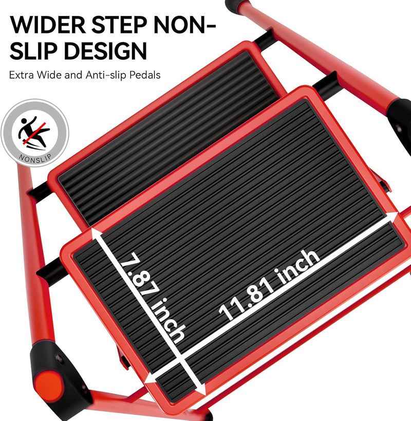 3 Step Folding Ladder with Non-Slip Wide Pedal