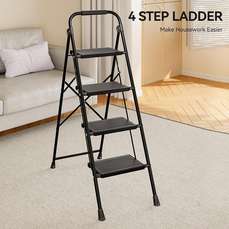 3 Step Folding Ladder with Non-Slip Wide Pedal