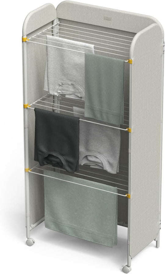 3-Tier Adjustable Laundry Drying Rack Integrated Fabric Cover