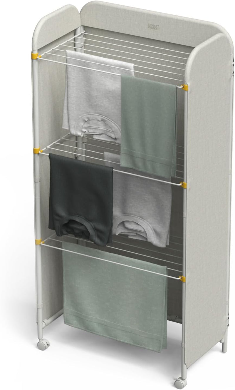 3-Tier Adjustable Laundry Drying Rack Integrated Fabric Cover