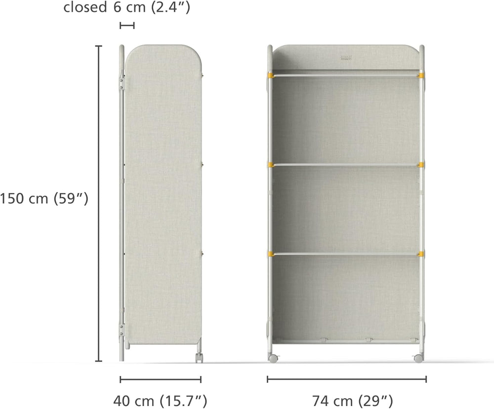 3-Tier Adjustable Laundry Drying Rack Integrated Fabric Cover