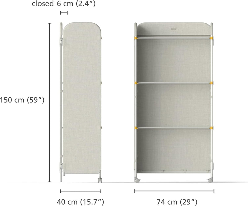 3-Tier Adjustable Laundry Drying Rack Integrated Fabric Cover