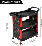 3-Tier Car Detailing Trolley with Wheels 90KG Capacity
