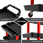 3-Tier Car Detailing Trolley with Wheels 90KG Capacity