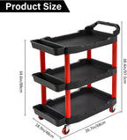 3-Tier Car Detailing Trolley with Wheels 90KG Capacity
