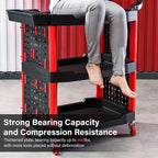 3-Tier Car Detailing Trolley with Wheels 90KG Capacity