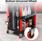 3-Tier Car Detailing Trolley with Wheels 90KG Capacity