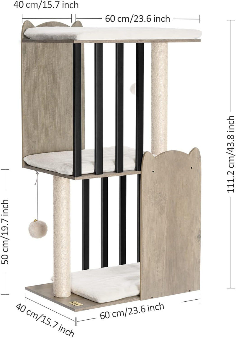 3-Tier Cat Tree Wooden Tower