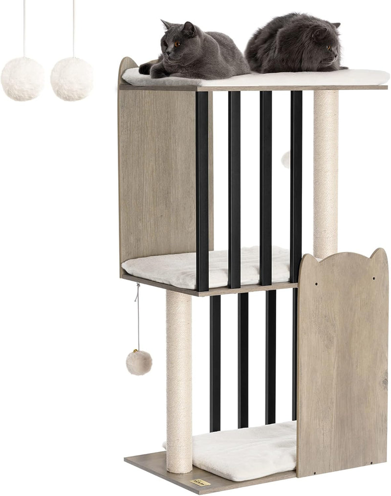3-Tier Cat Tree Wooden Tower