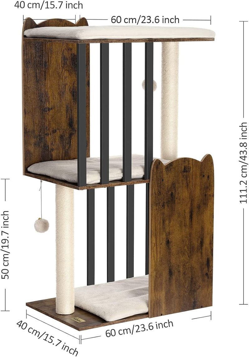 3-Tier Cat Tree Wooden Tower