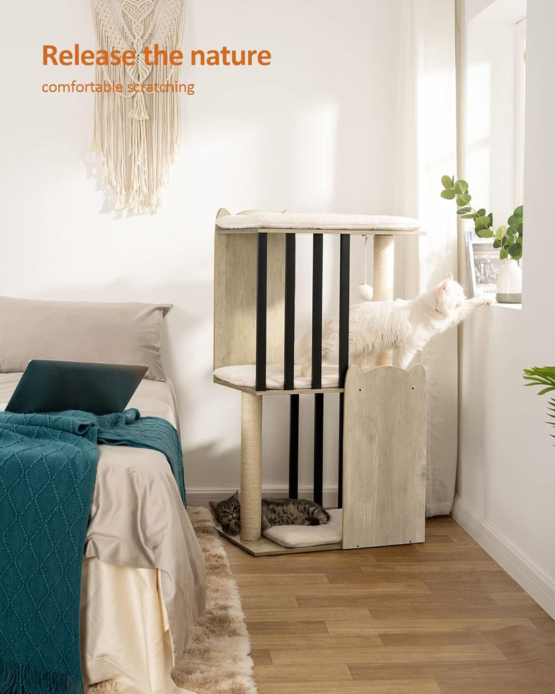 3-Tier Cat Tree Wooden Tower
