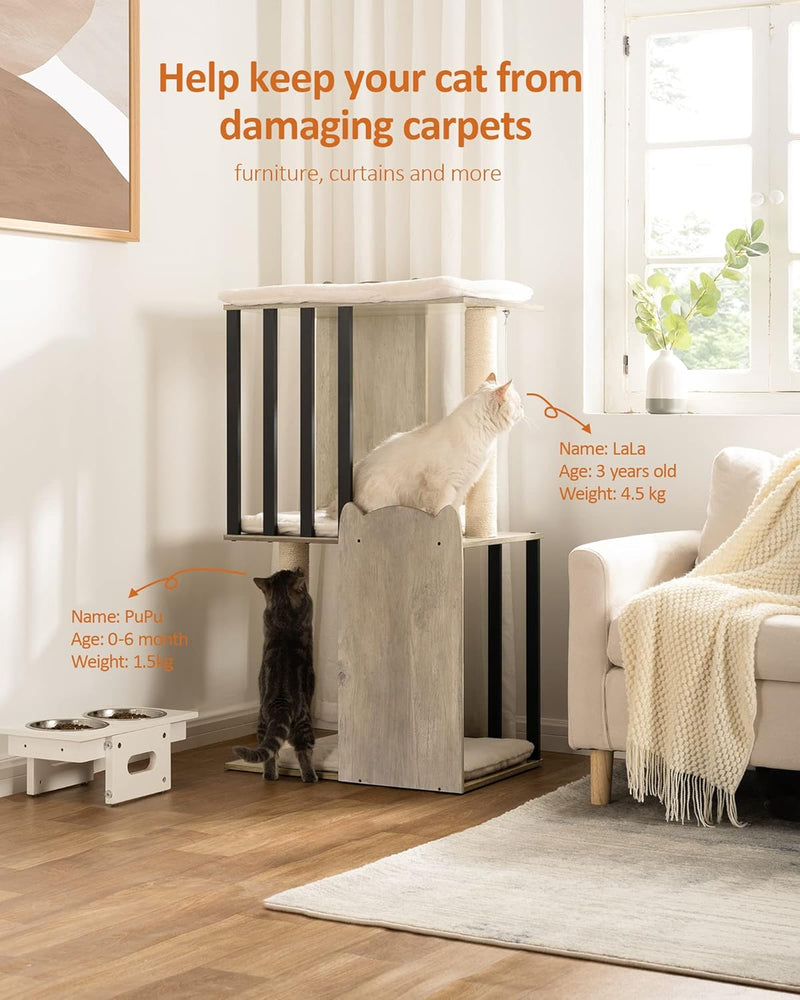 3-Tier Cat Tree Wooden Tower