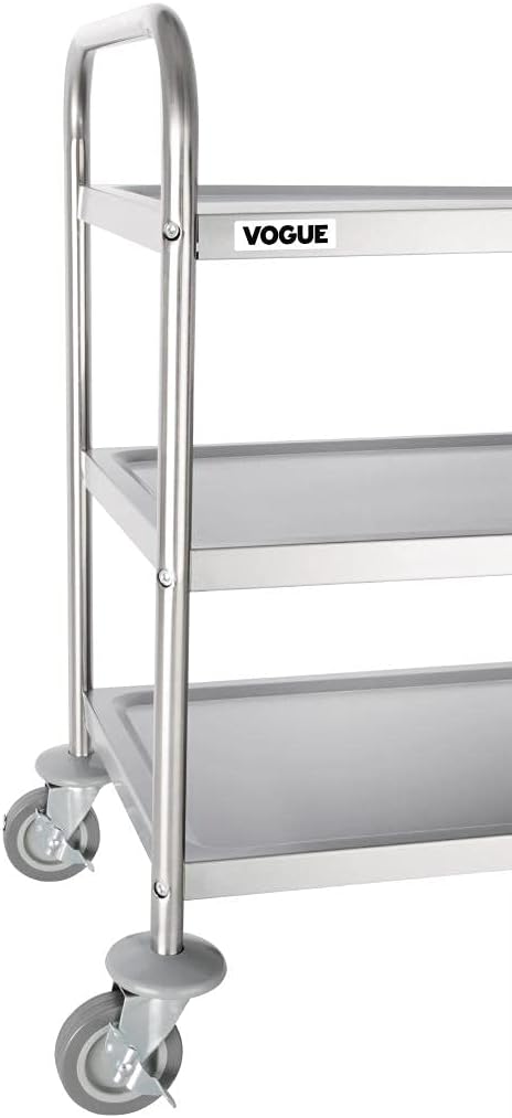 3 Tier Clearing Trolley Medium 855x810x455MM Stainless Steel