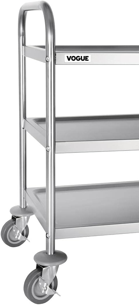 3 Tier Clearing Trolley Medium 855x810x455MM Stainless Steel