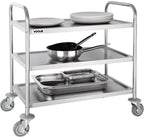 3 Tier Clearing Trolley Medium 855x810x455MM Stainless Steel
