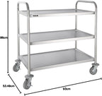 3 Tier Clearing Trolley Medium 855x810x455MM Stainless Steel