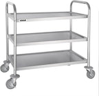 3 Tier Clearing Trolley Medium 855x810x455MM Stainless Steel
