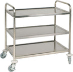 3 Tier Clearing Trolley Medium 855x810x455MM Stainless Steel