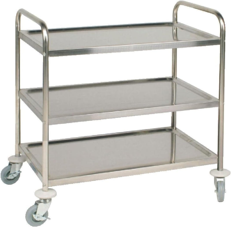 3 Tier Clearing Trolley Medium 855x810x455MM Stainless Steel