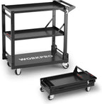 3-Tier Collapsible Service Cart with Wheels 96KG