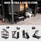 3-Tier Collapsible Service Cart with Wheels 96KG