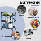 3-Tier Collapsible Service Cart with Wheels 96KG