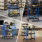 3-Tier Collapsible Service Cart with Wheels 96KG