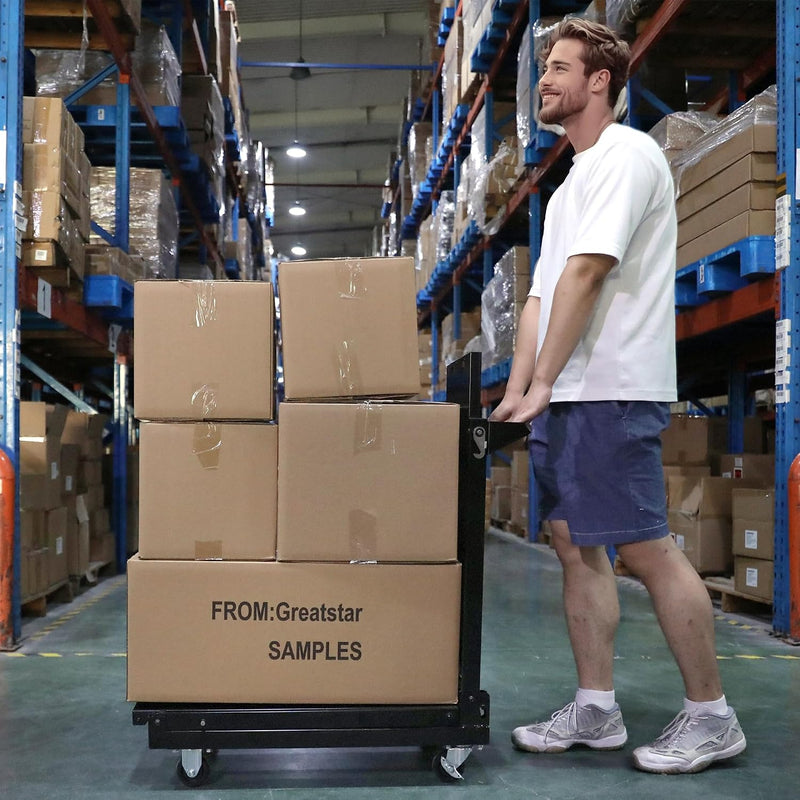 3-Tier Collapsible Service Cart with Wheels 96KG