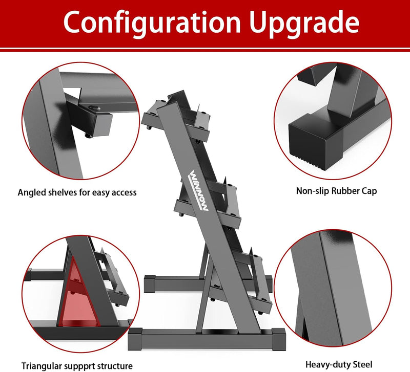 3 Tier Dumbbell Rack Home Gym Storage Stand
