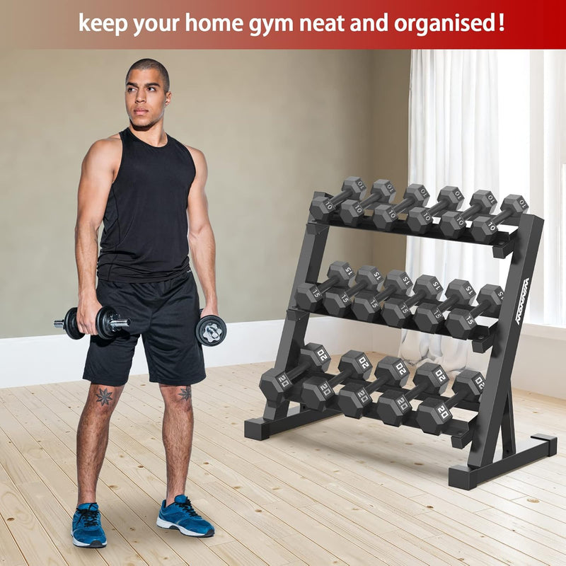 3 Tier Dumbbell Rack Home Gym Storage Stand