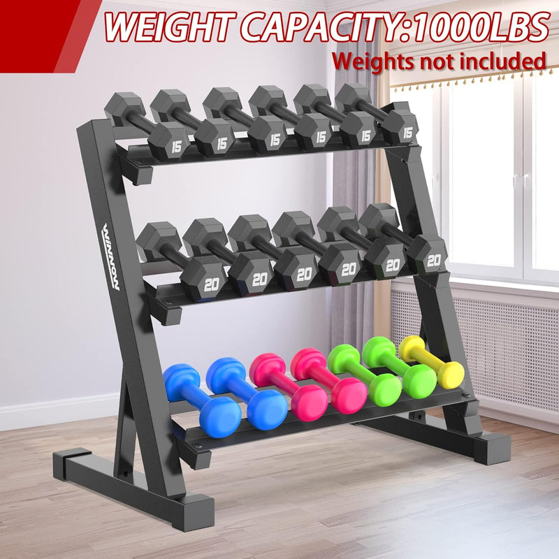 3 Tier Dumbbell Rack Home Gym Storage Stand