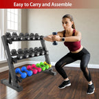 3 Tier Dumbbell Rack Home Gym Storage Stand