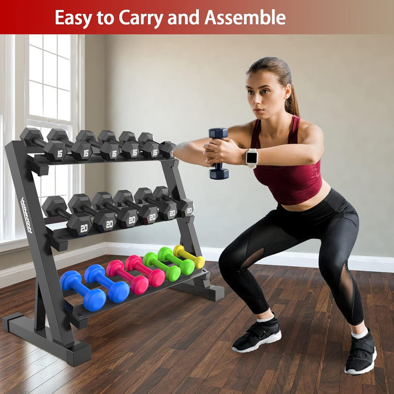 3 Tier Dumbbell Rack Home Gym Storage Stand