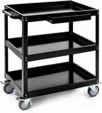 3-Tier Extra-Large Heavy-Duty Rolling Tool Cart 550lbs Utility