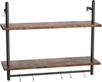 3 Tier Floating Pipe Shelving Industrial Wall