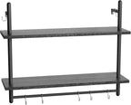 3 Tier Floating Pipe Shelving Industrial Wall
