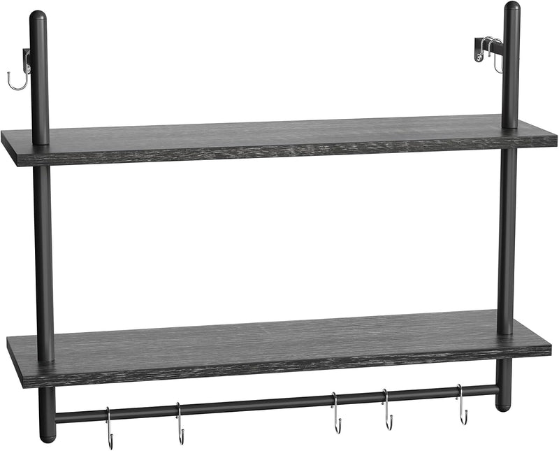 3 Tier Floating Pipe Shelving Industrial Wall