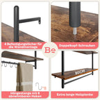 3 Tier Floating Pipe Shelving Industrial Wall