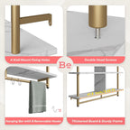 3 Tier Floating Pipe Shelving Industrial Wall