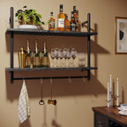 3 Tier Floating Pipe Shelving Industrial Wall
