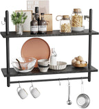3 Tier Floating Pipe Shelving Industrial Wall