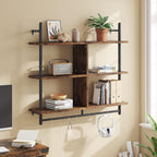 3 Tier Floating Pipe Shelving Industrial Wall